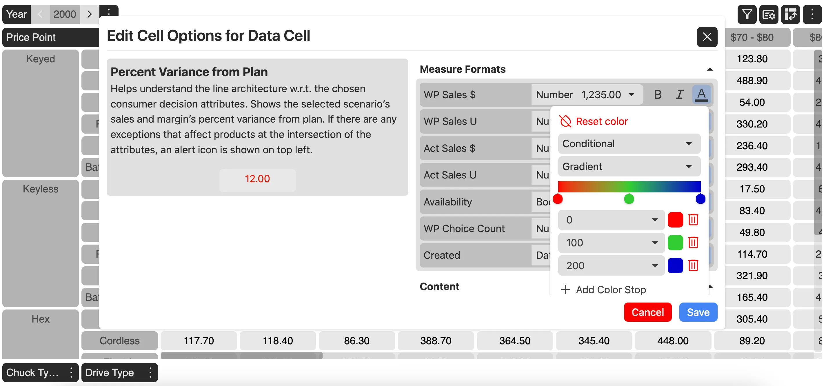 Conditional Formatting Modal